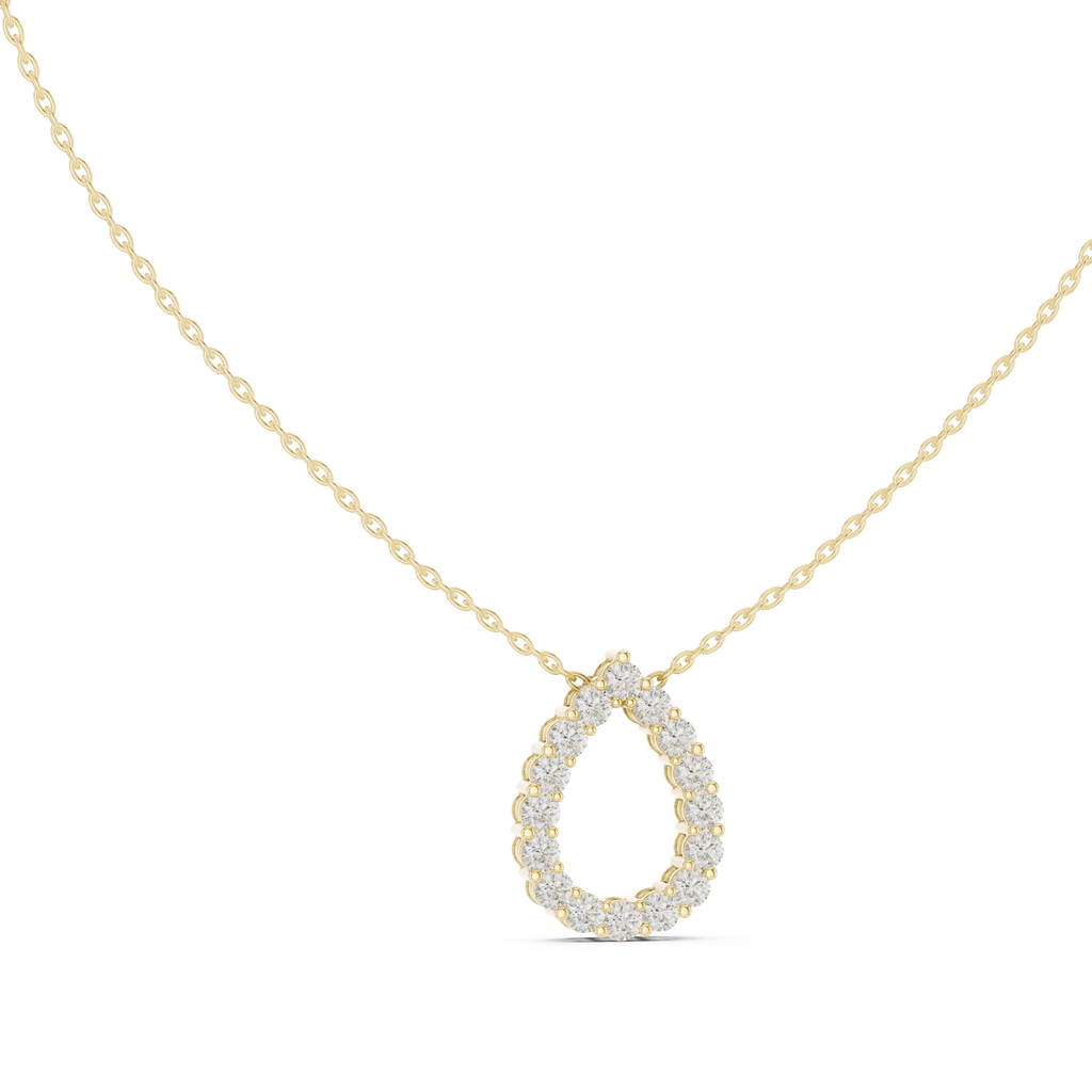 Lab Diamond Round Cut Dew Drop Pendant