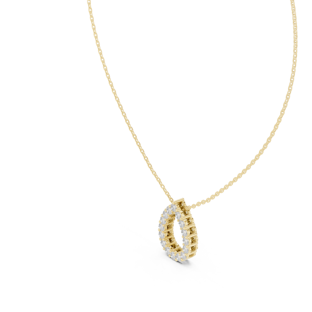 Lab Diamond Round Cut Dew Drop Pendant