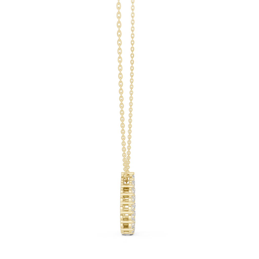 Lab Diamond Round Cut Dew Drop Pendant