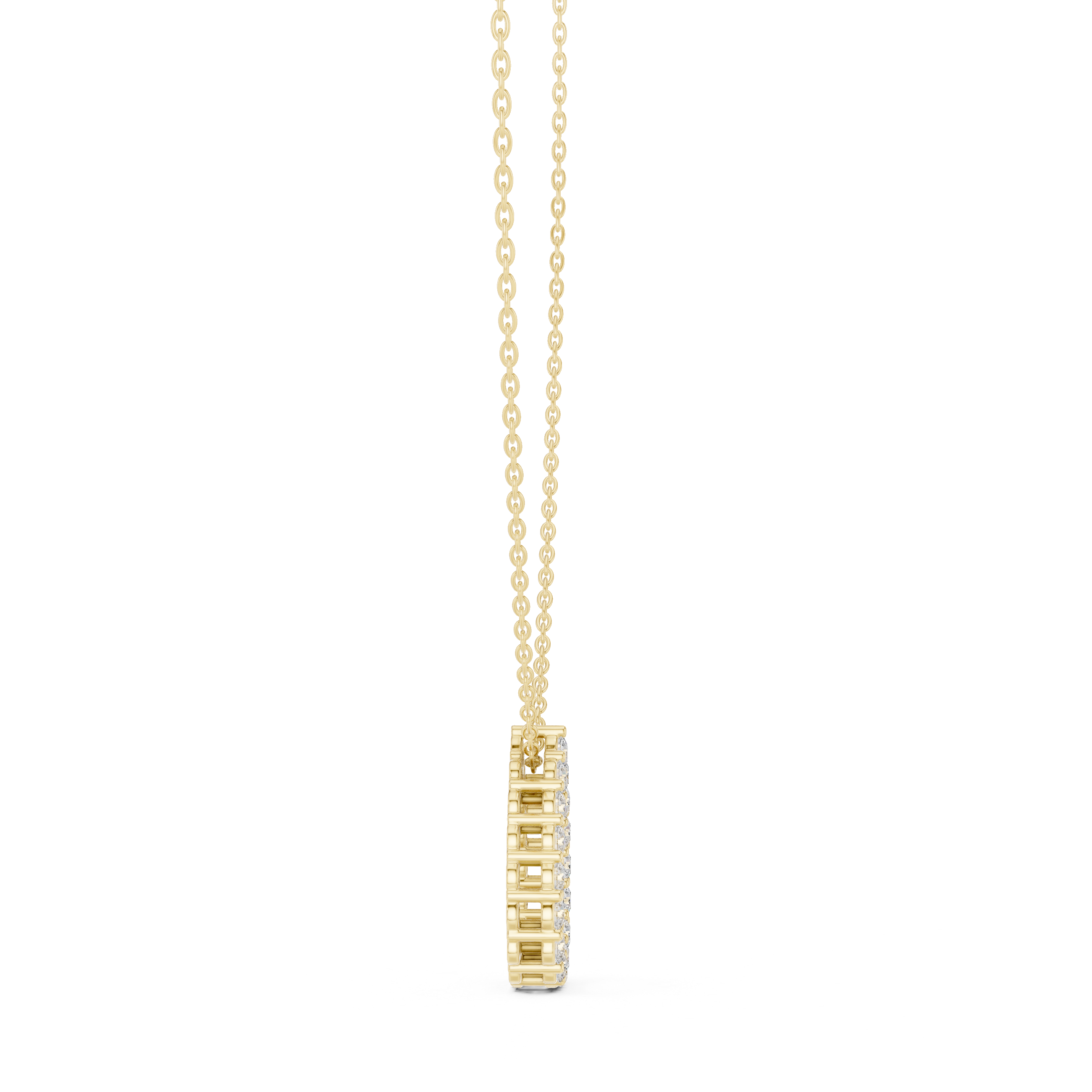 Lab Diamond Round Cut Dew Drop Pendant