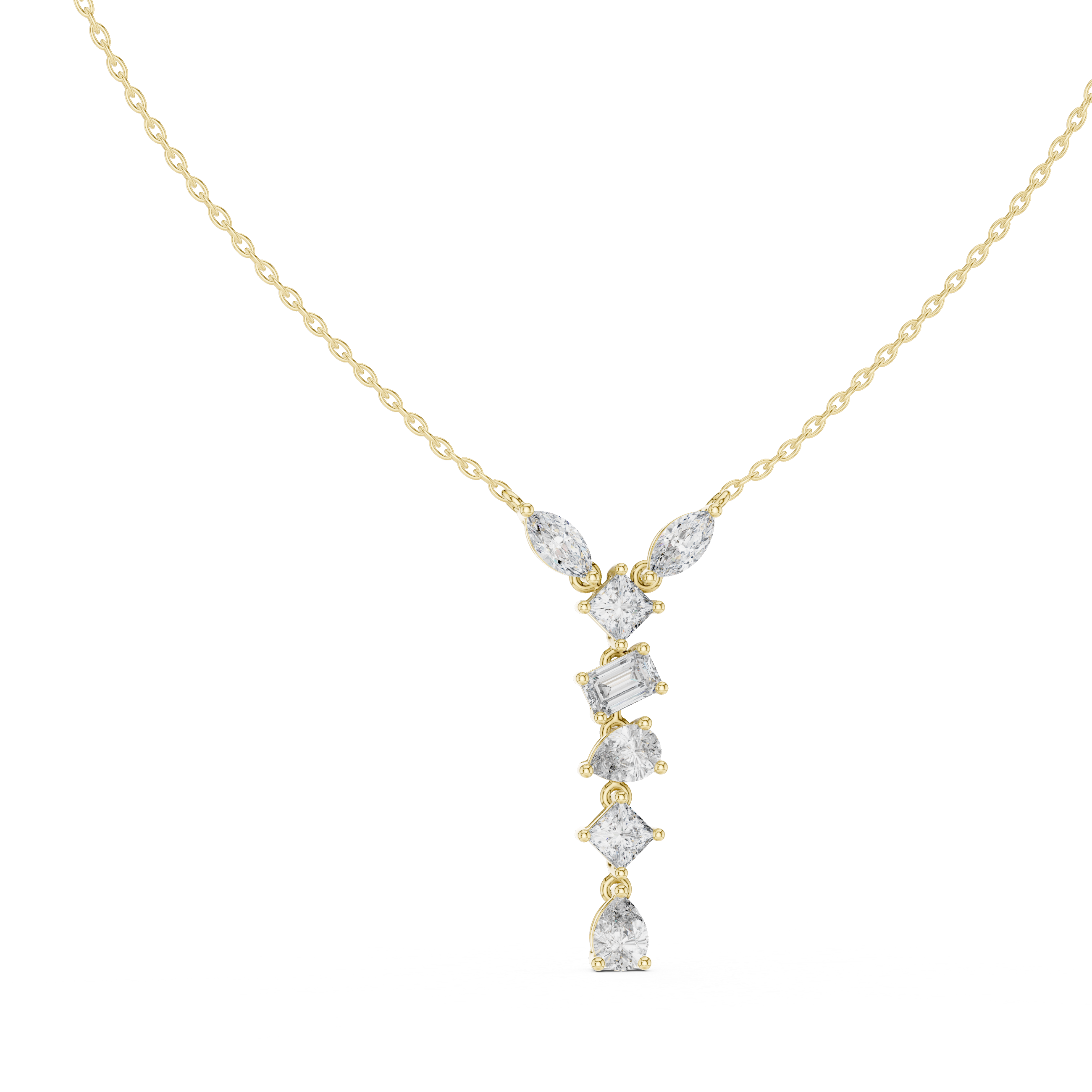 Multi Shape lab Diamond Modern Pendant