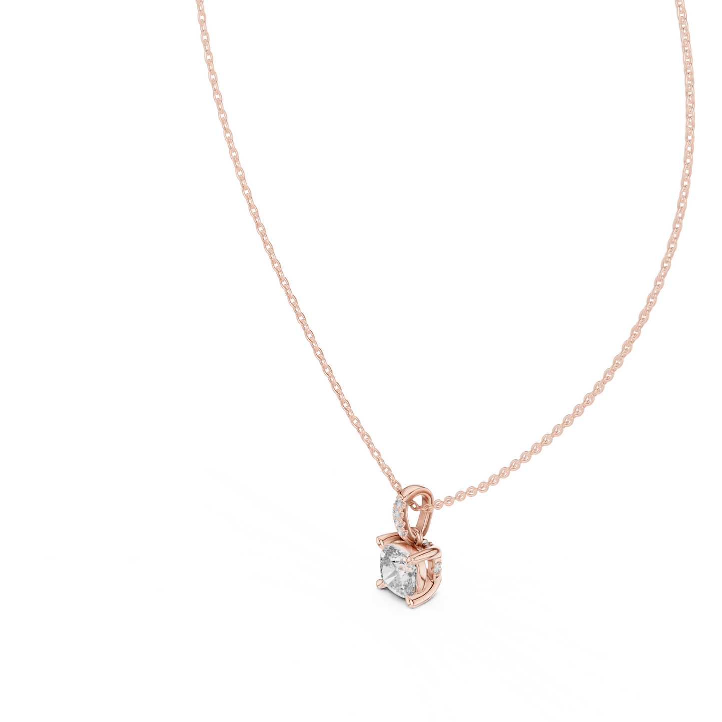 1.50 Carat Cushion Cut Solitaire Lab Diamond Pendant