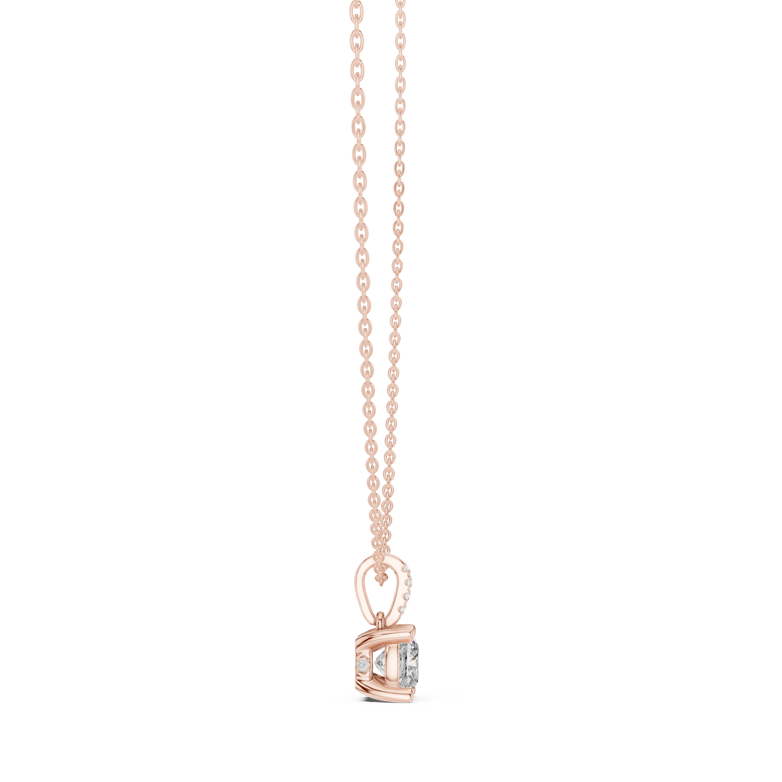 1.50 Carat Cushion Cut Solitaire Lab Diamond Pendant