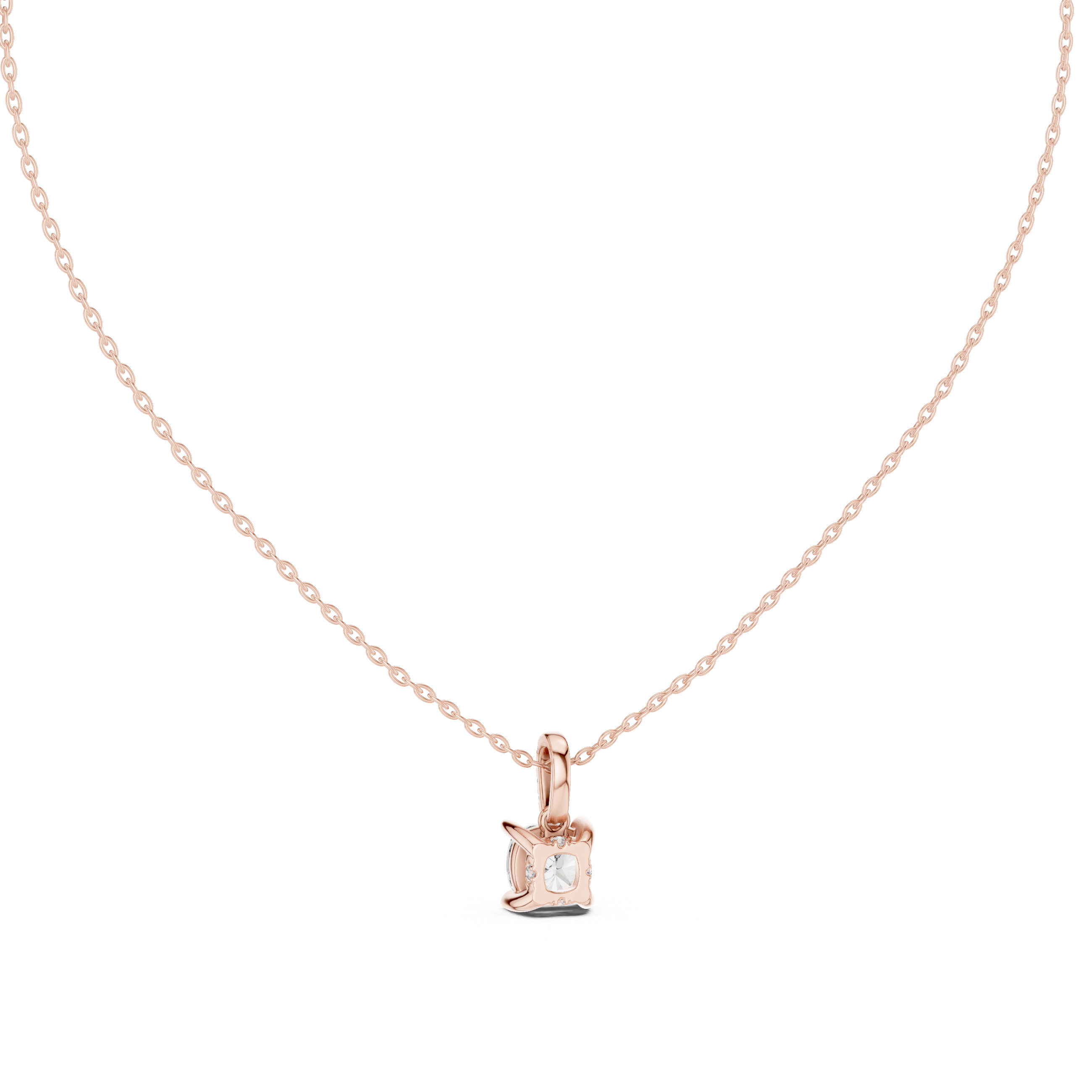 1.50 Carat Cushion Cut Solitaire Lab Diamond Pendant