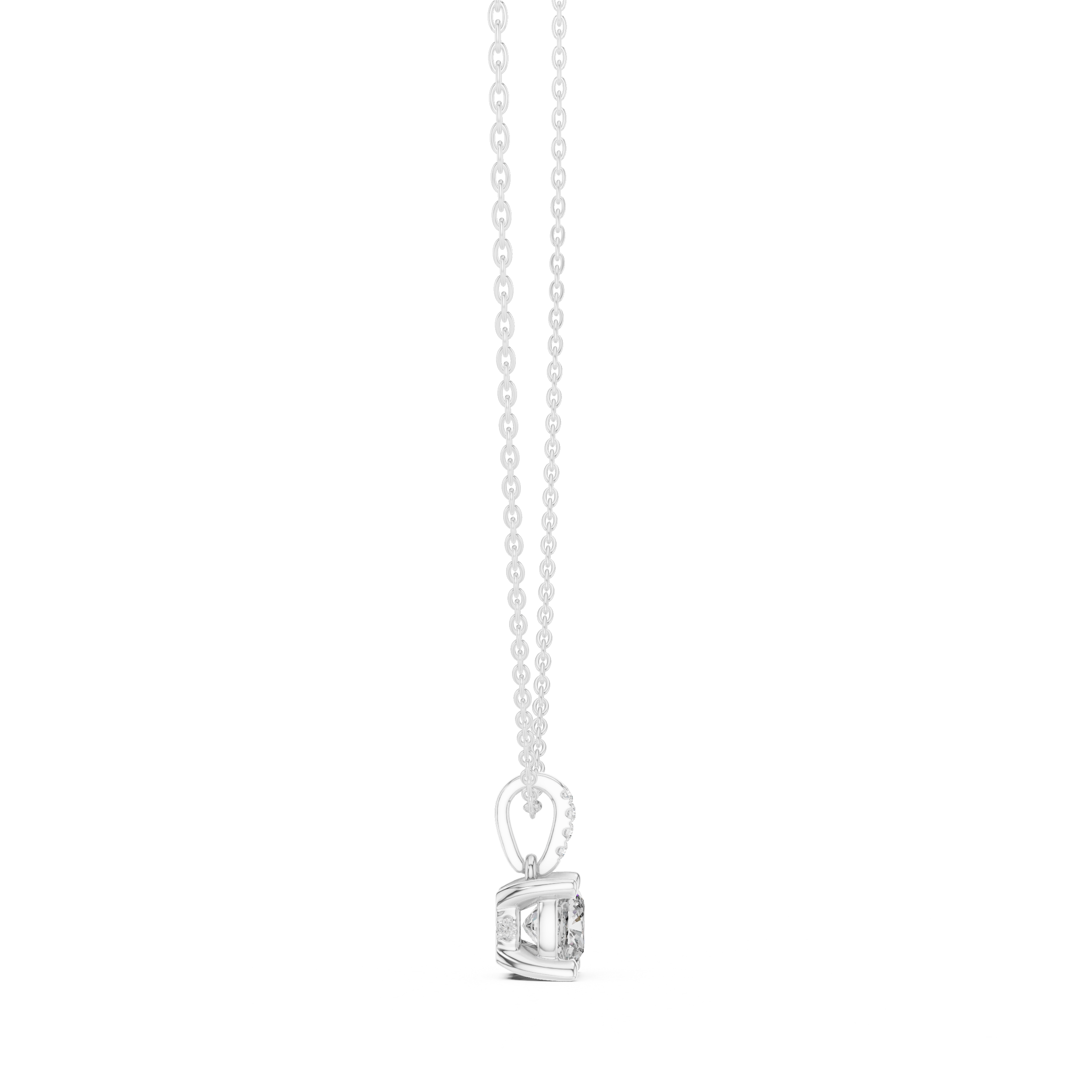 1.50 Carat Cushion Cut Solitaire Lab Diamond Pendant