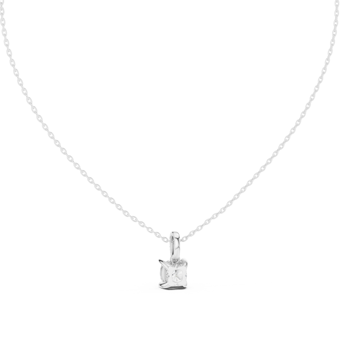 1.50 Carat Cushion Cut Solitaire Lab Diamond Pendant