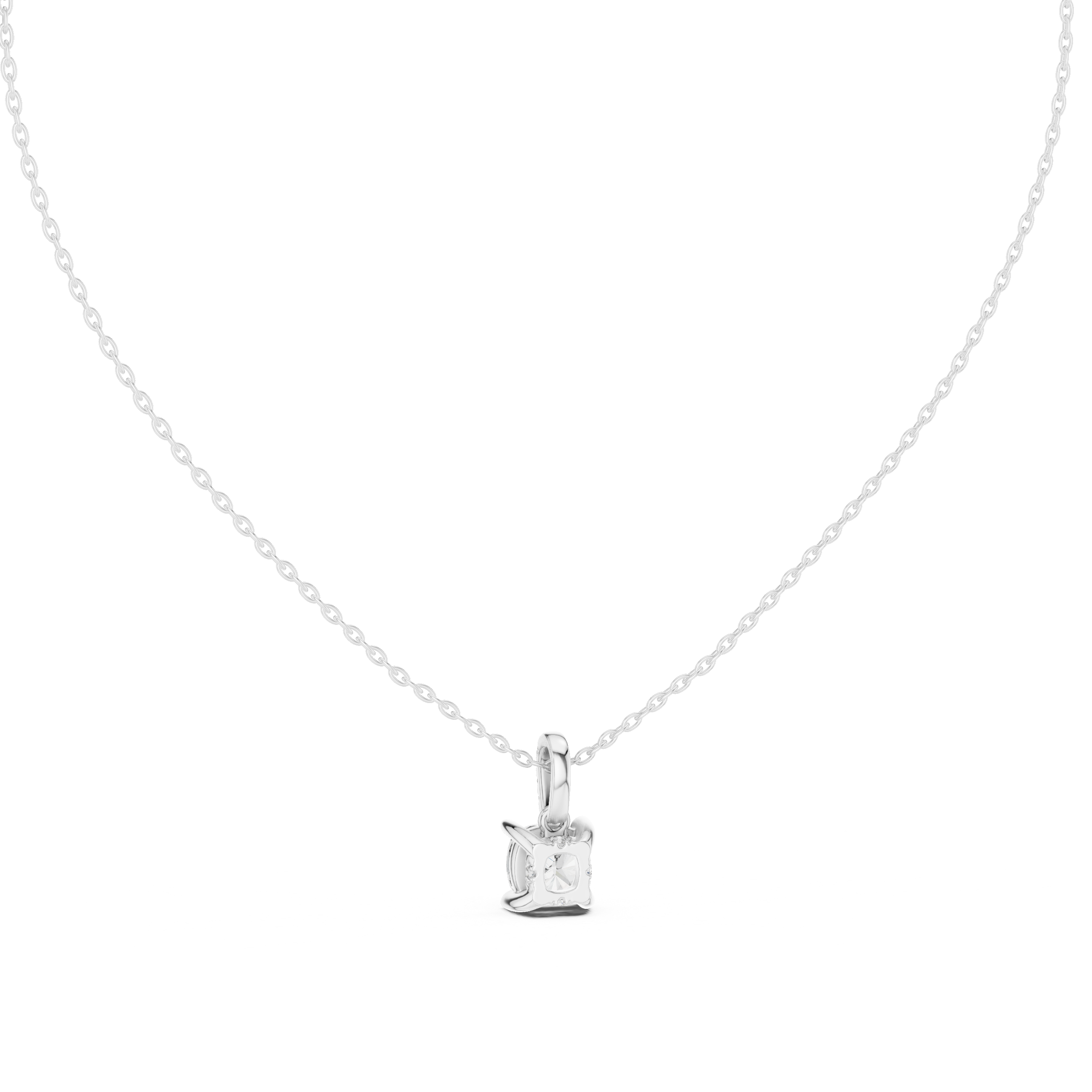 1.50 Carat Cushion Cut Solitaire Lab Diamond Pendant