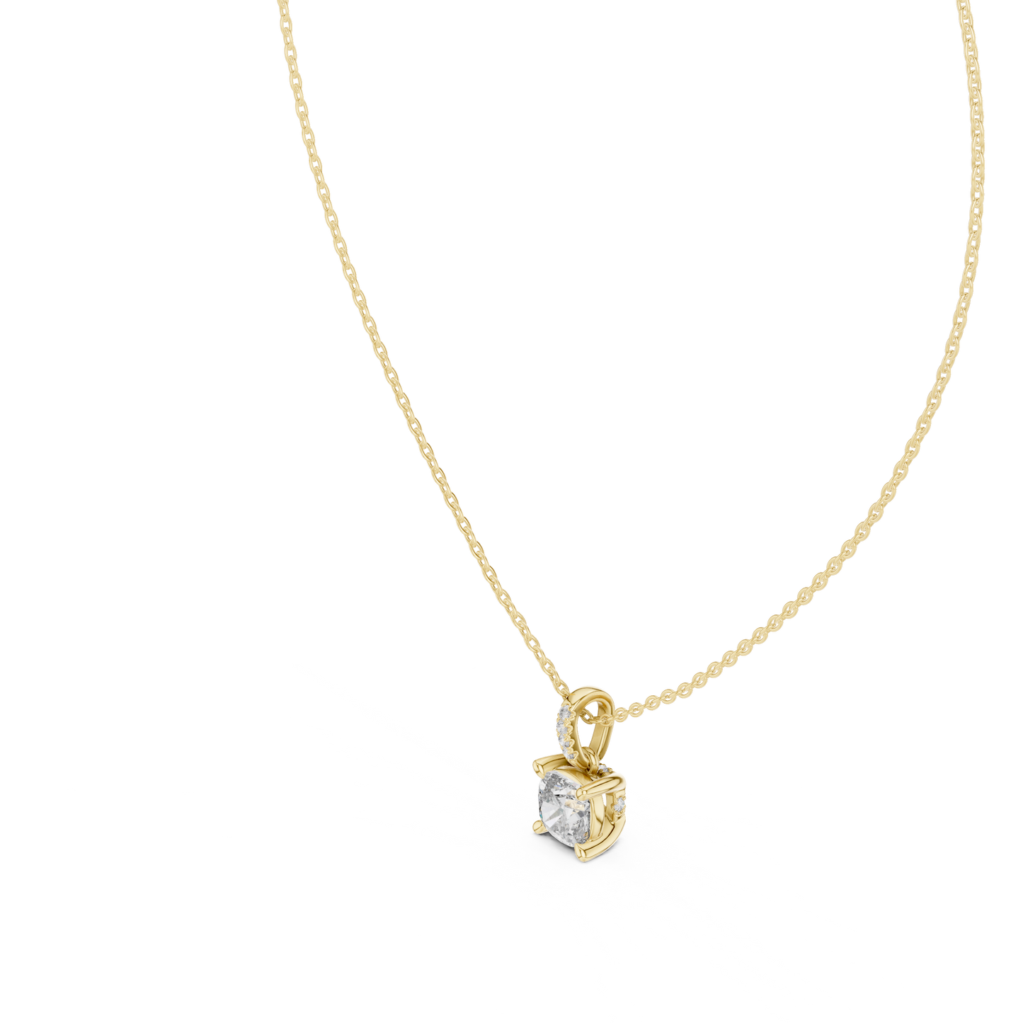 1.50 Carat Cushion Cut Solitaire Lab Diamond Pendant