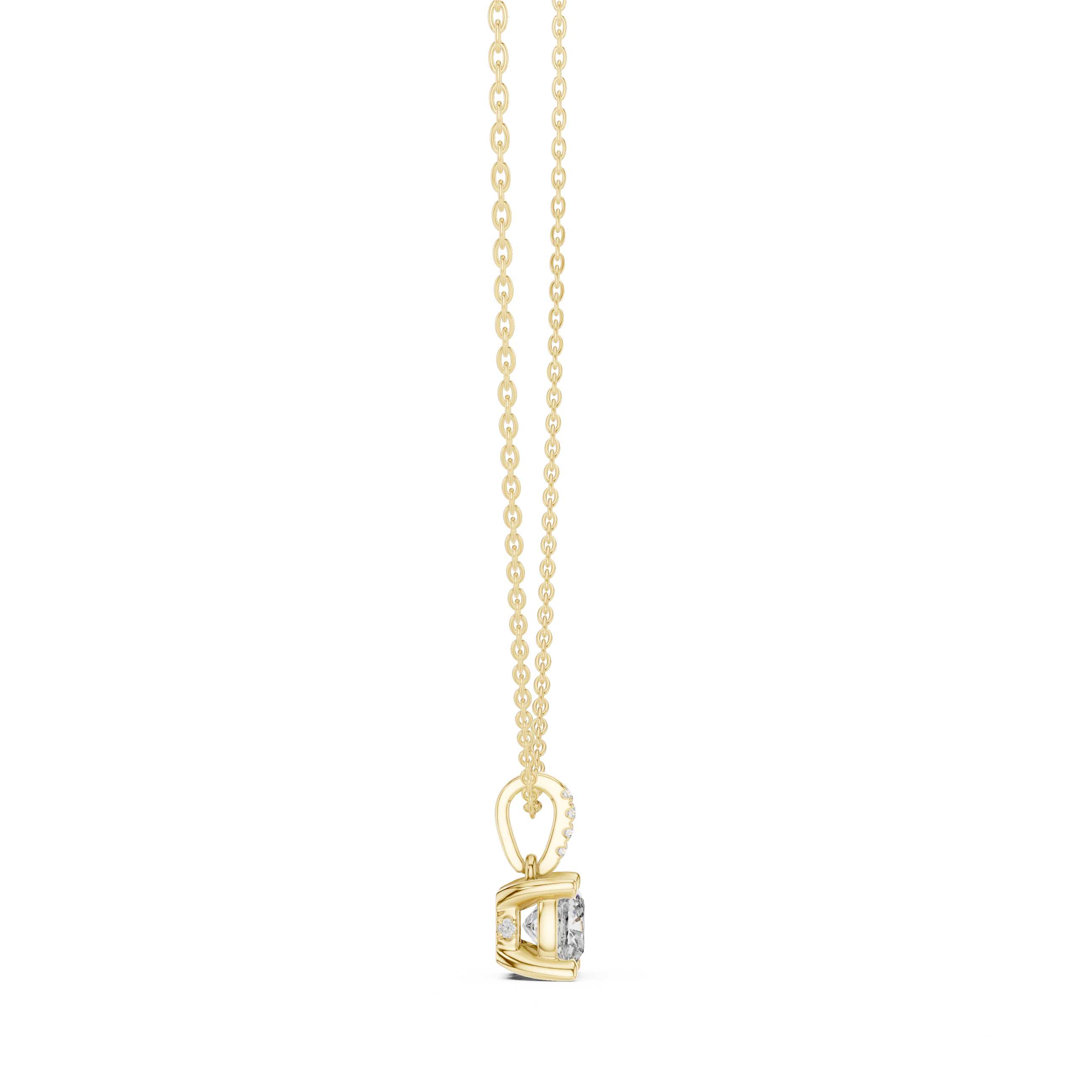 1.50 Carat Cushion Cut Solitaire Lab Diamond Pendant