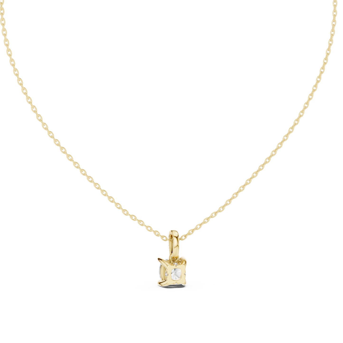 1.50 Carat Cushion Cut Solitaire Lab Diamond Pendant