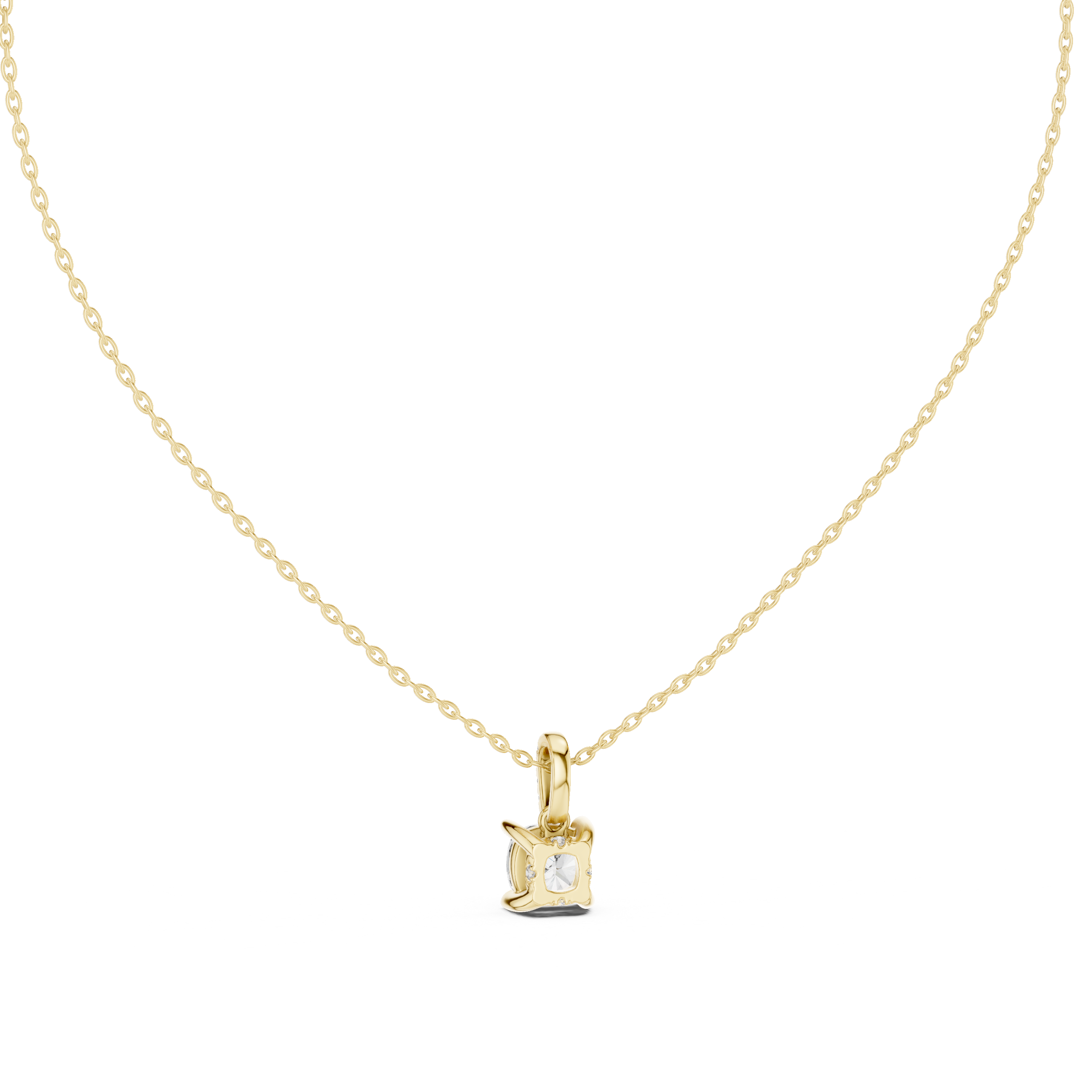 1.50 Carat Cushion Cut Solitaire Lab Diamond Pendant