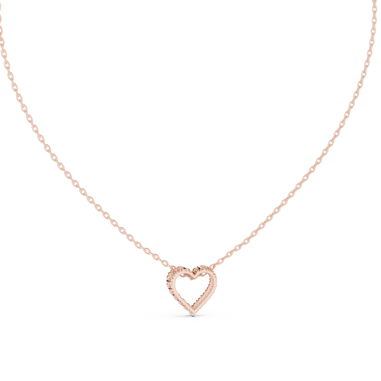 Heart Shape Round Cut Lab Diamond Pendant