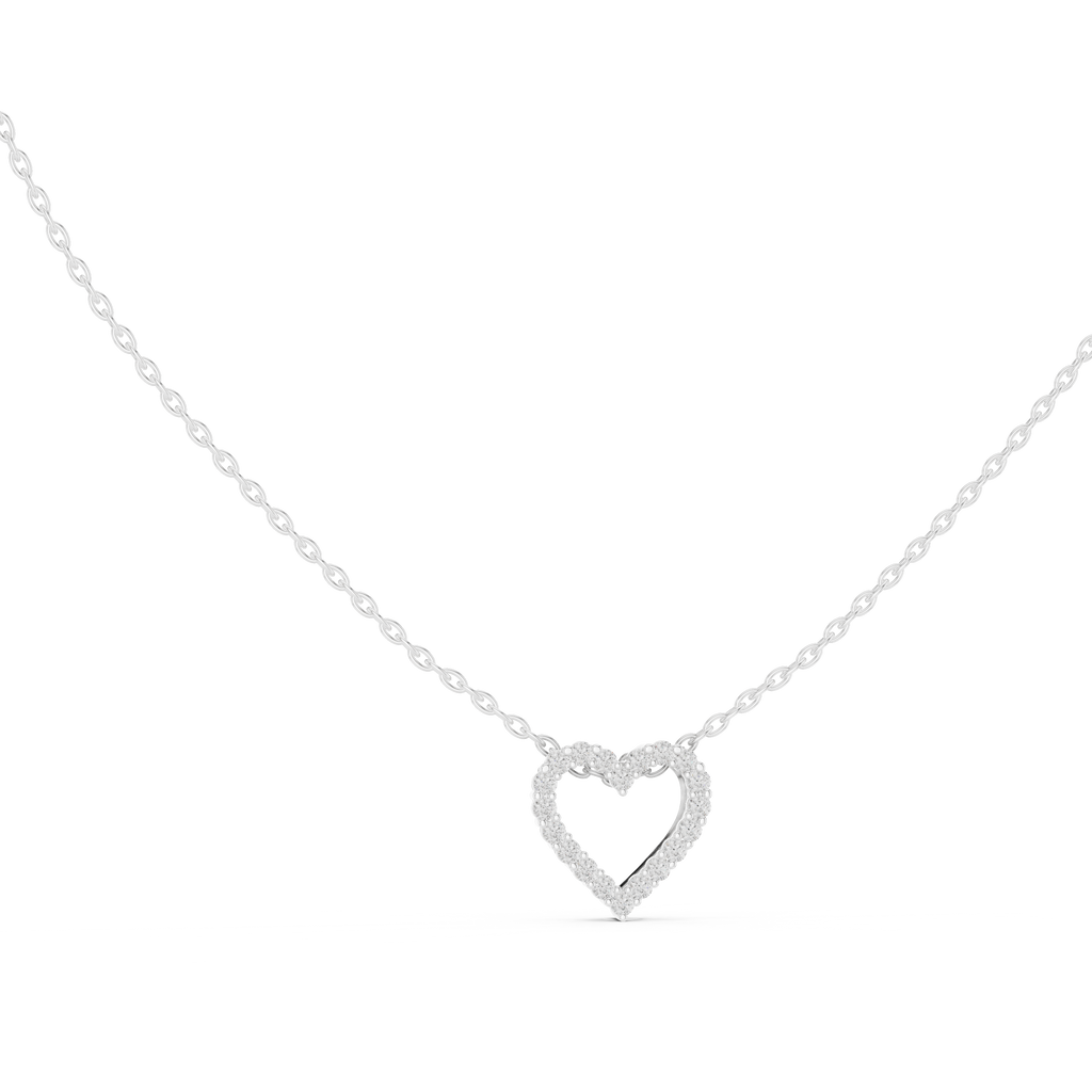 Heart Shape Round Cut Lab Diamond Pendant