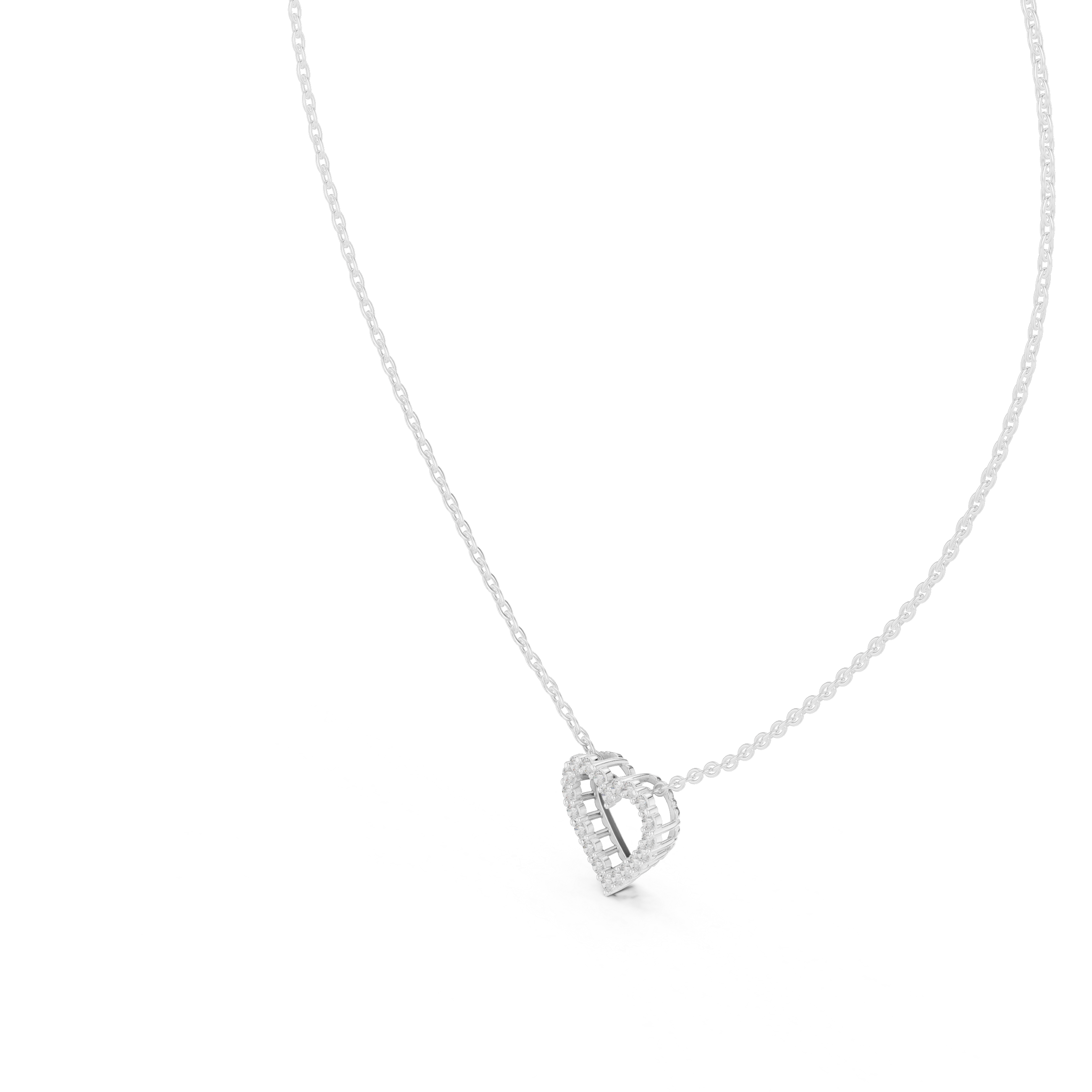 Heart Shape Round Cut Lab Diamond Pendant