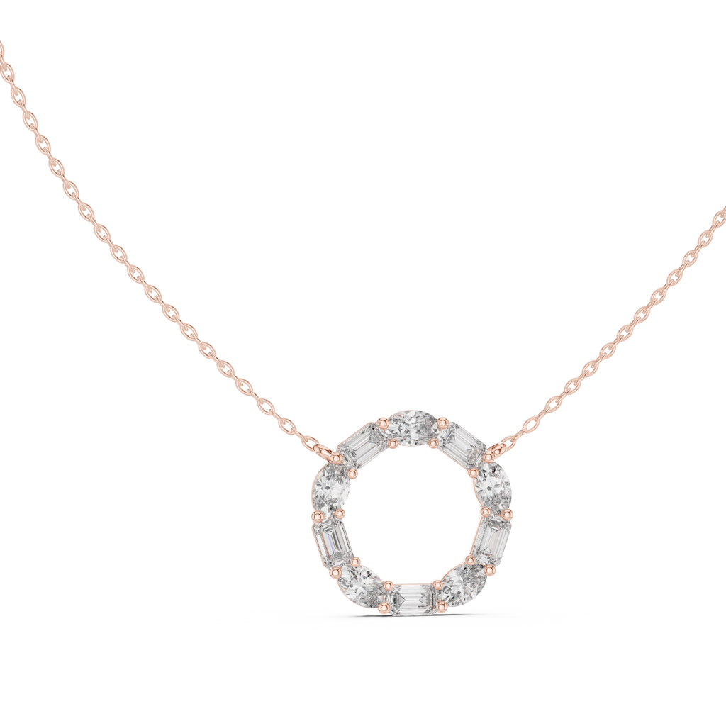 1.50 Carat Oval Shape Lab Diamond Circle Pendant