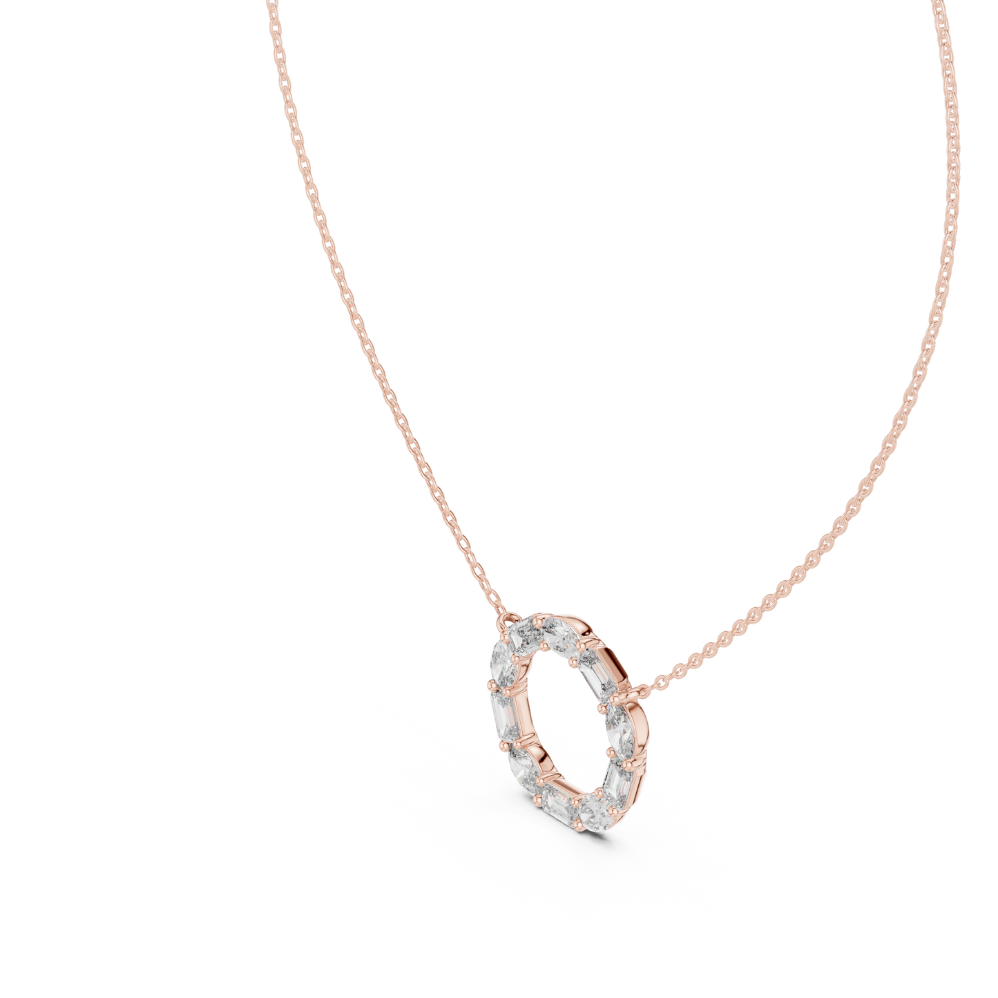 1.50 Carat Oval Shape Lab Diamond Circle Pendant