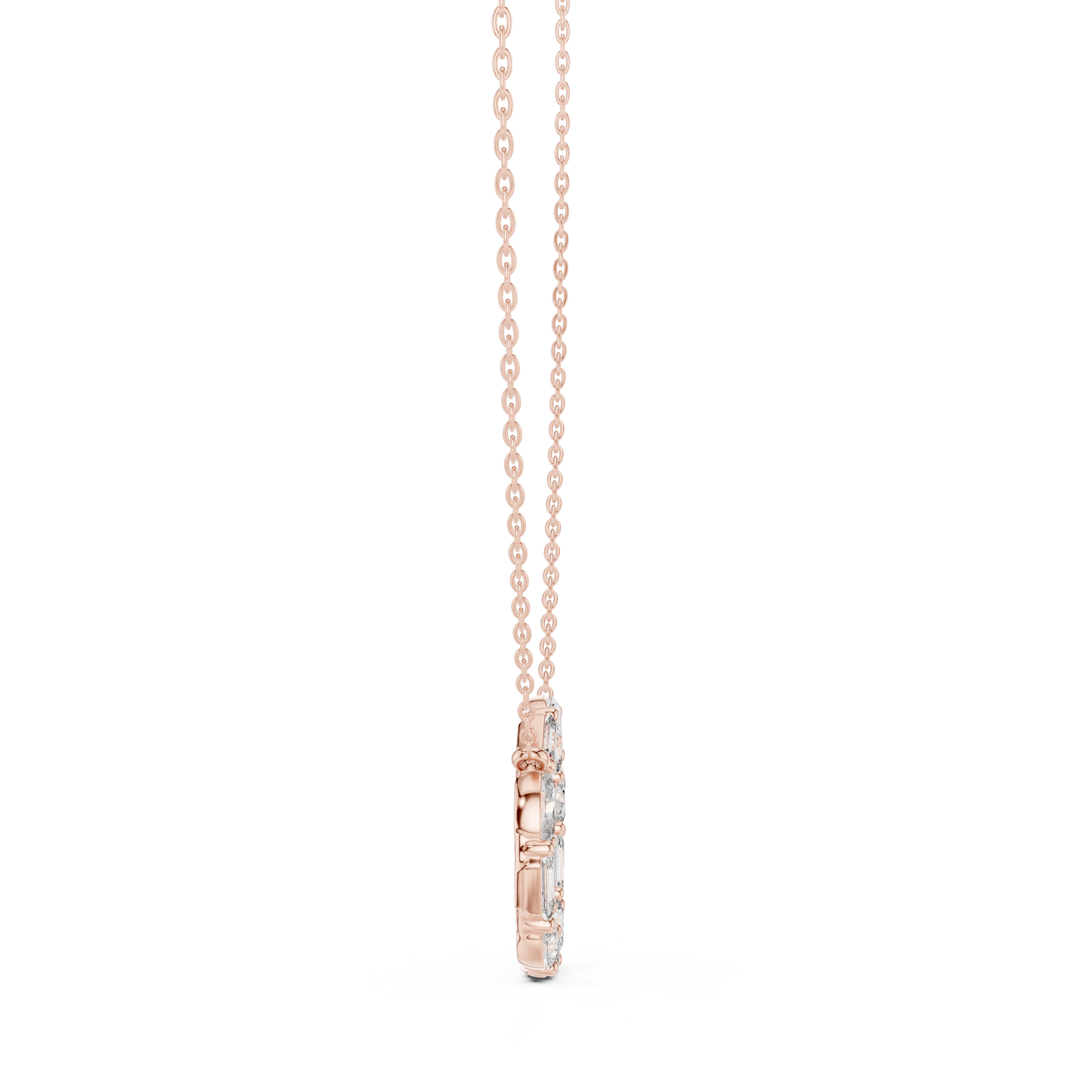 1.50 Carat Oval Shape Lab Diamond Circle Pendant