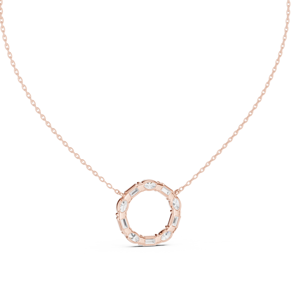 1.50 Carat Oval Shape Lab Diamond Circle Pendant