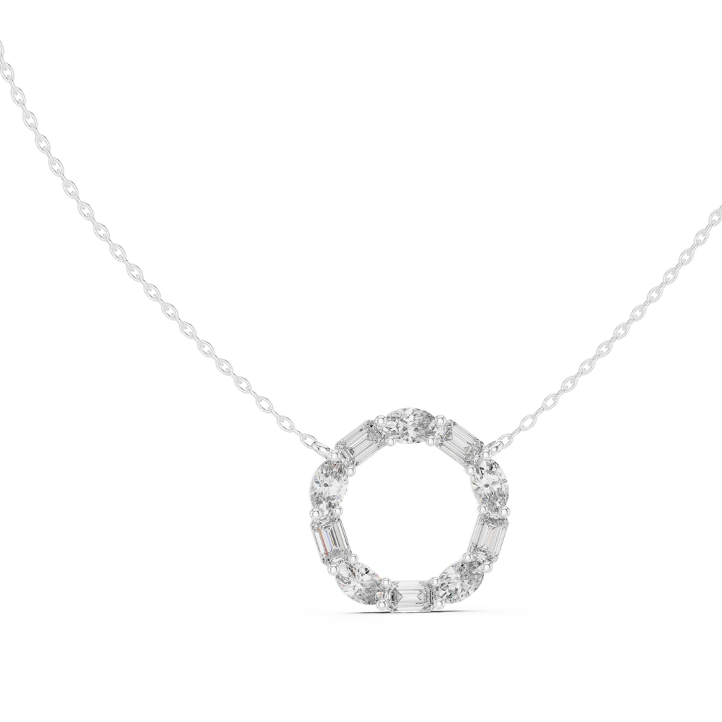 1.50 Carat Oval Shape Lab Diamond Circle Pendant