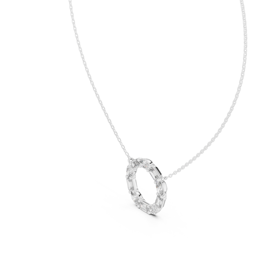 1.50 Carat Oval Shape Lab Diamond Circle Pendant