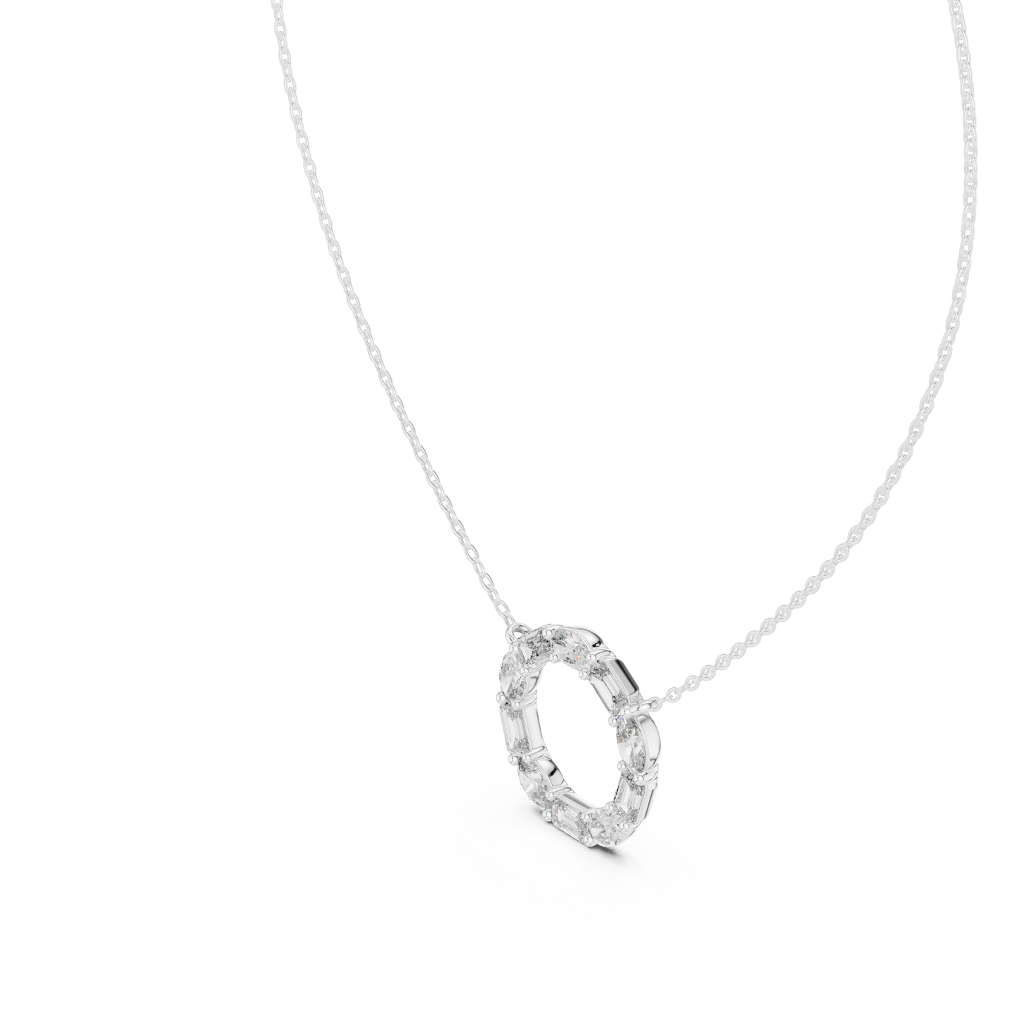 1.50 Carat Oval Shape Lab Diamond Circle Pendant