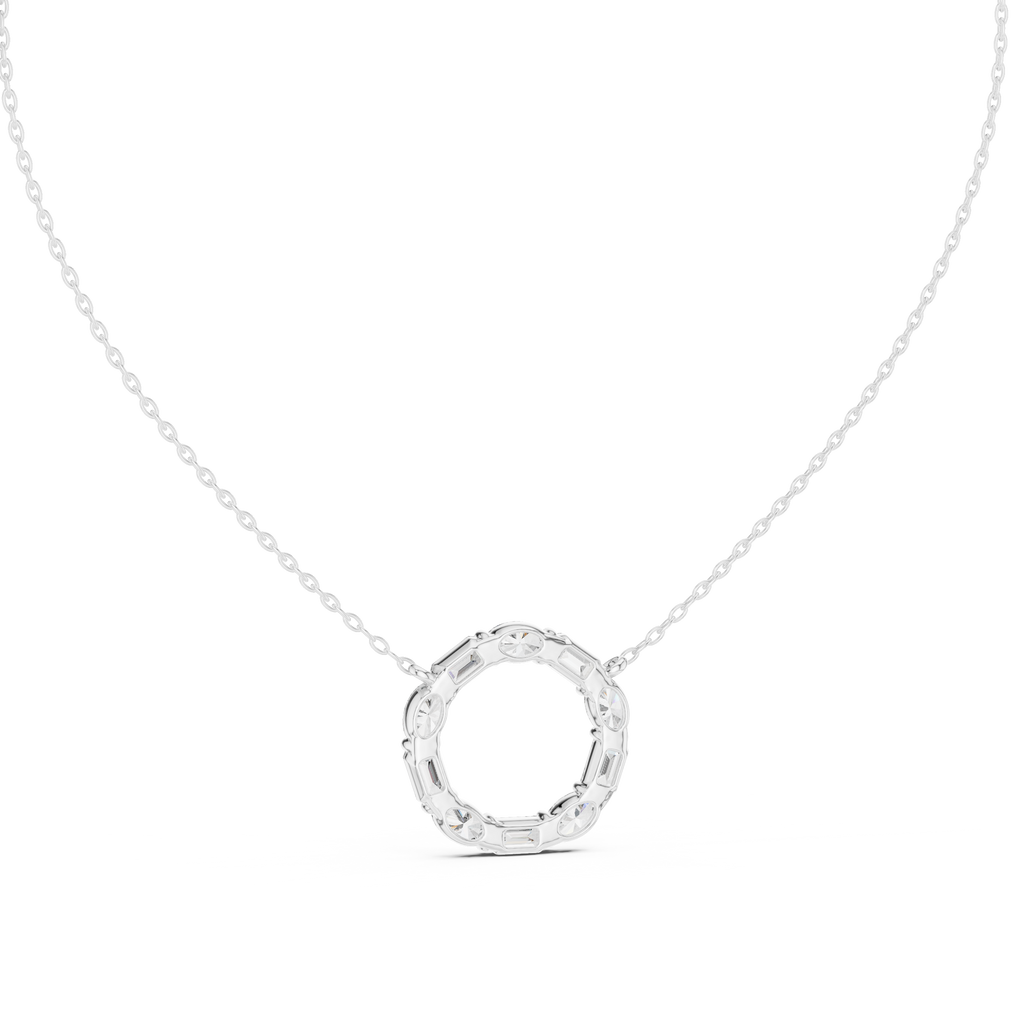 1.50 Carat Oval Shape Lab Diamond Circle Pendant