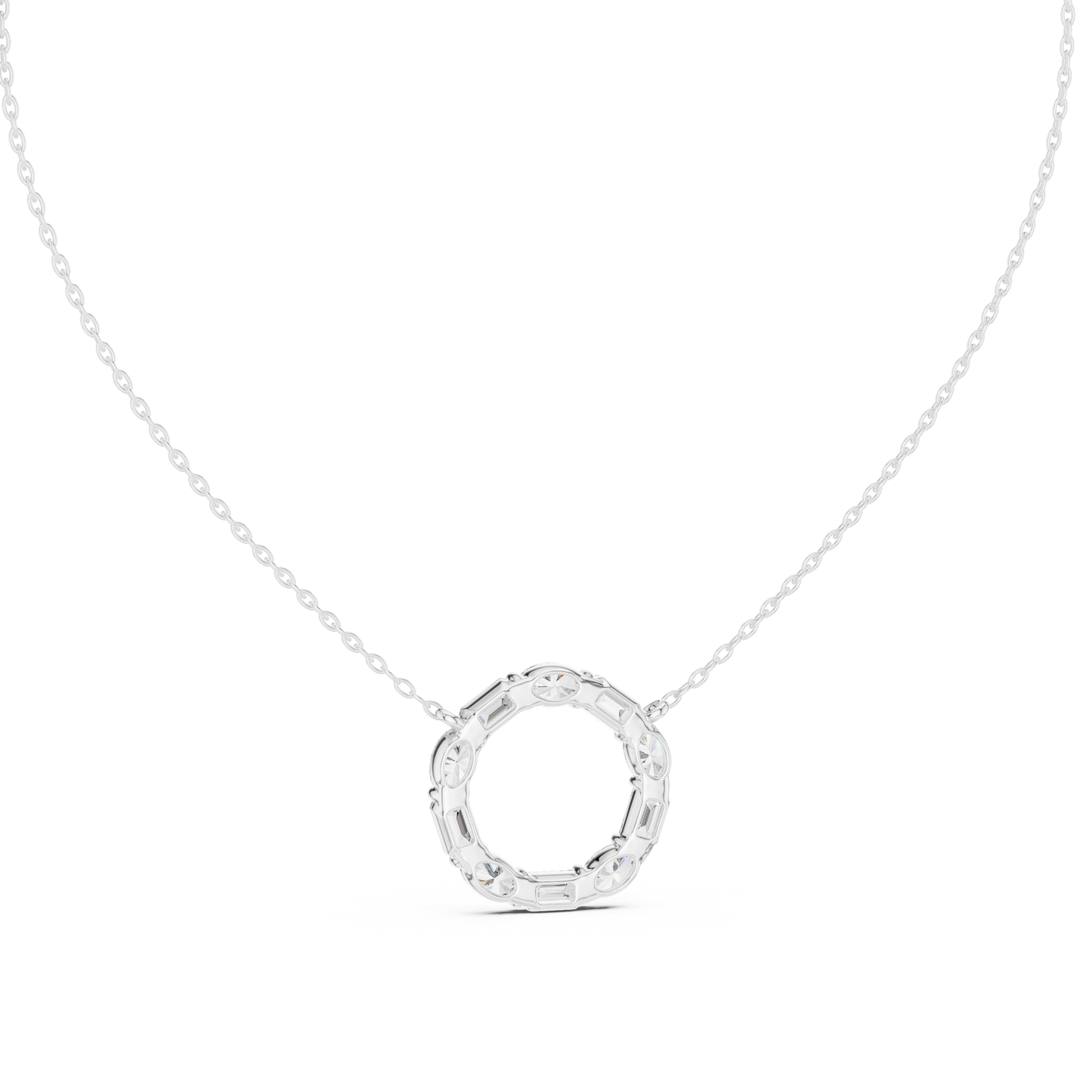 1.50 Carat Oval Shape Lab Diamond Circle Pendant