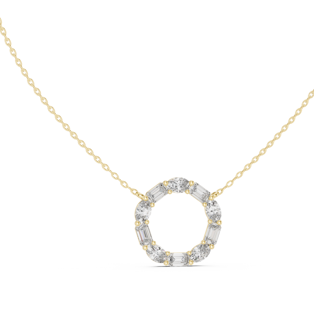 1.50 Carat Oval Shape Lab Diamond Circle Pendant