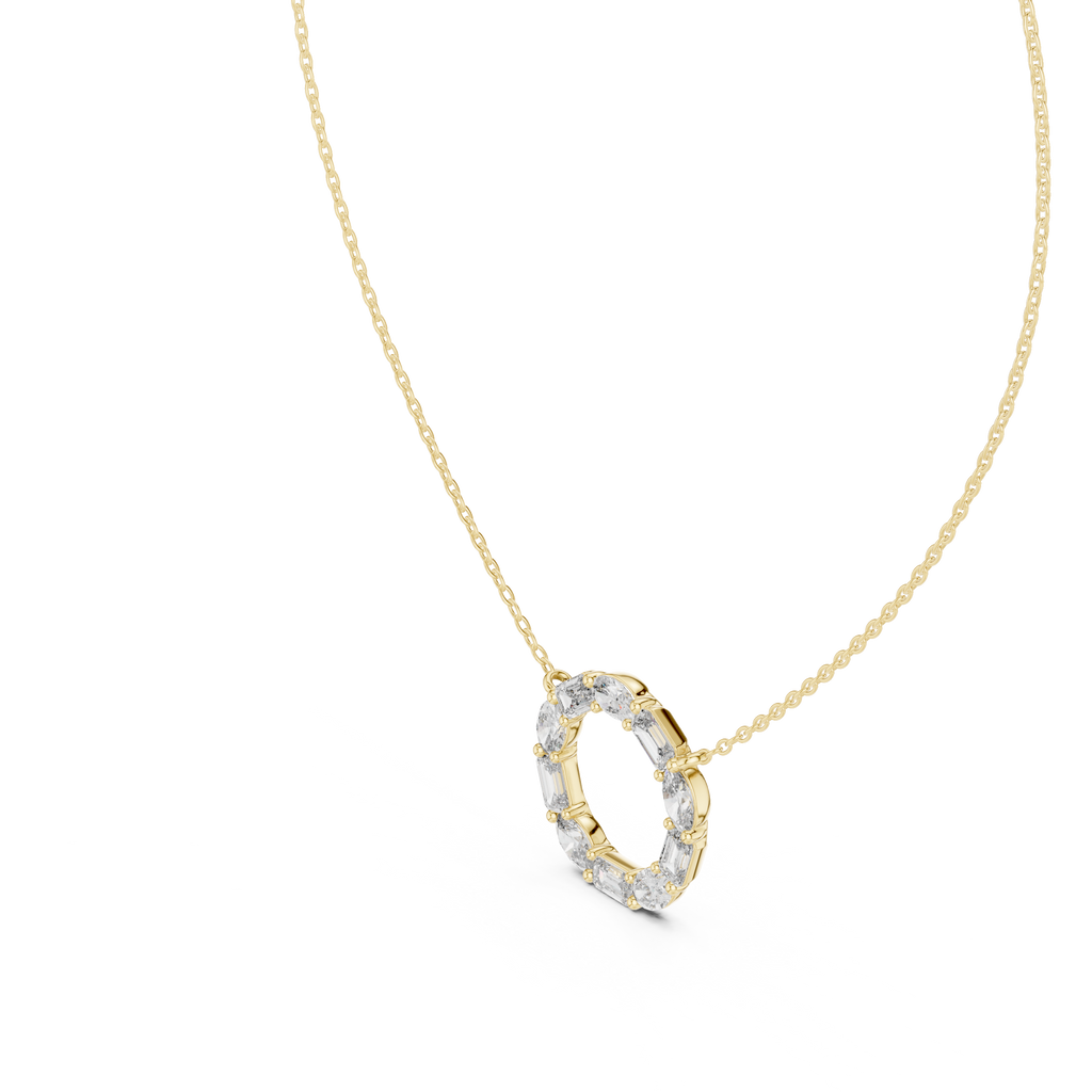 1.50 Carat Oval Shape Lab Diamond Circle Pendant