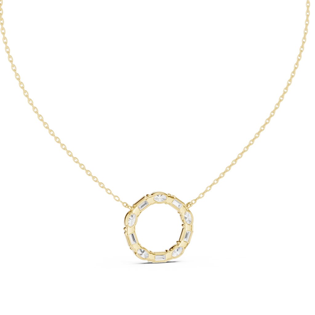 1.50 Carat Oval Shape Lab Diamond Circle Pendant