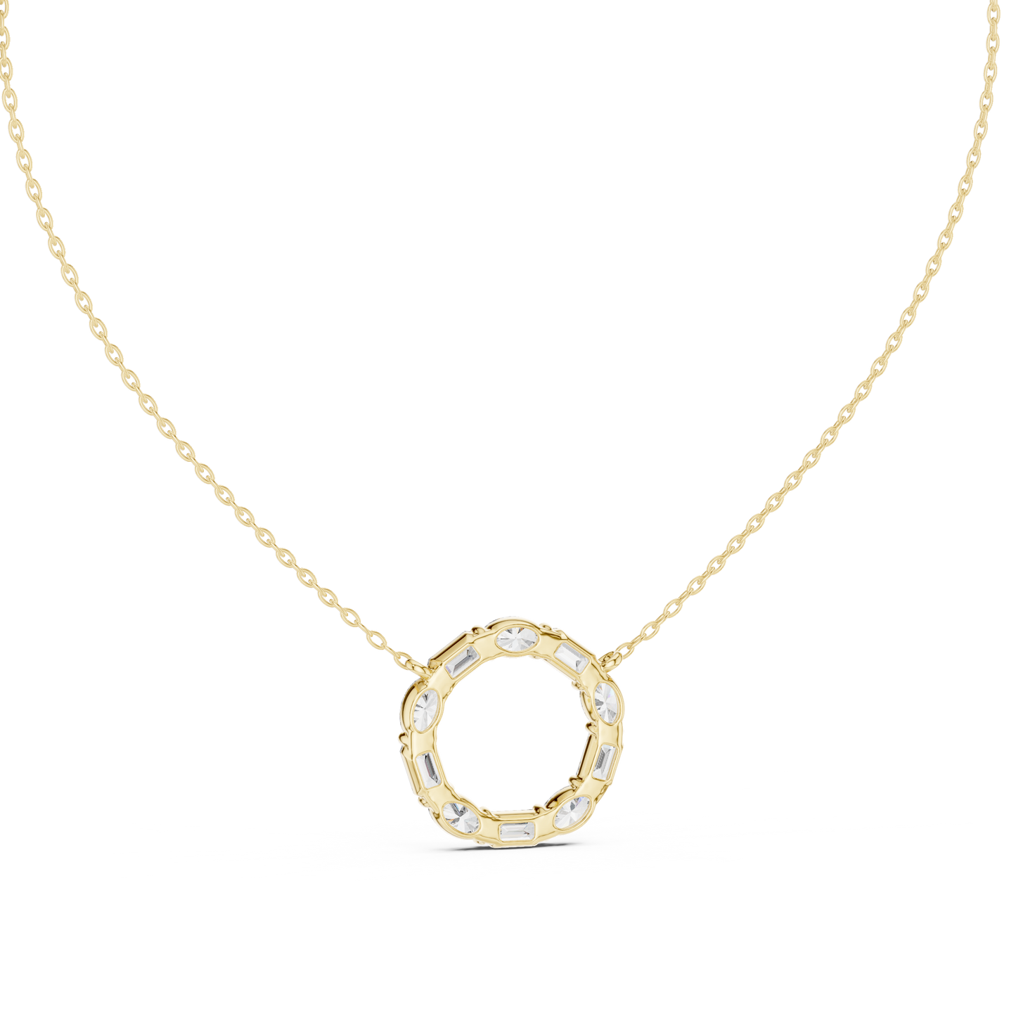 1.50 Carat Oval Shape Lab Diamond Circle Pendant
