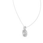 3 Carat Cushion Lab Diamond Halo Pendant