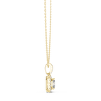 3 Carat Cushion Lab Diamond Halo Pendant