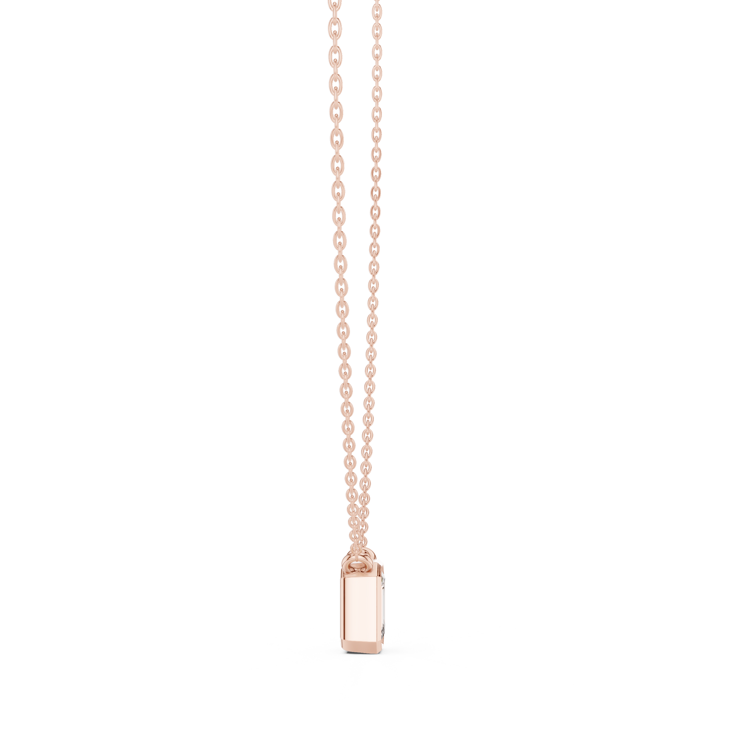 Bezel Set Emerald lab Diamond Solitaire Pendant