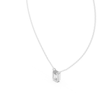 Bezel Set Emerald lab Diamond Solitaire Pendant