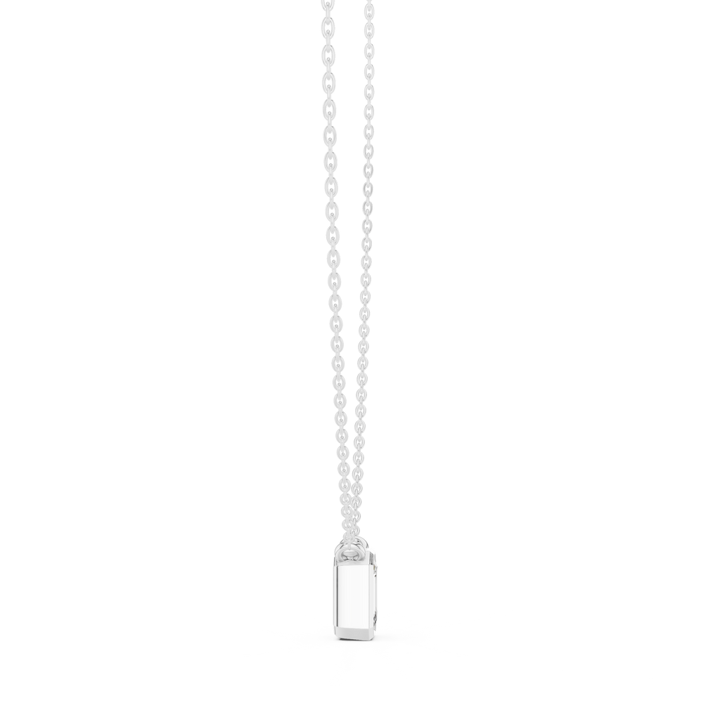 Bezel Set Emerald lab Diamond Solitaire Pendant