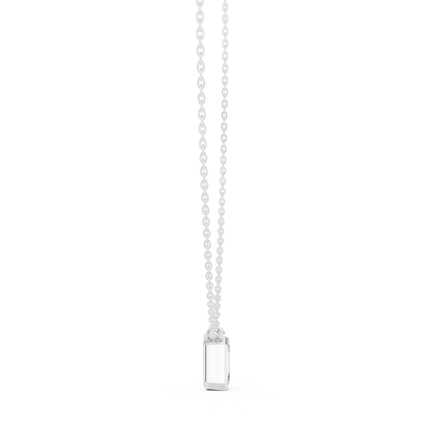 Bezel Set Emerald lab Diamond Solitaire Pendant