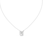 Bezel Set Emerald lab Diamond Solitaire Pendant