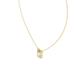 Bezel Set Emerald lab Diamond Solitaire Pendant