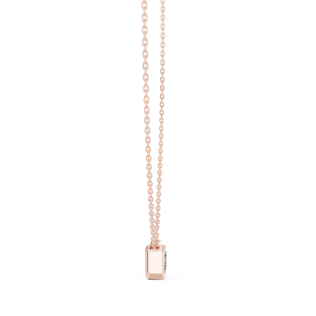 2.50 Carat Emerald Cut Lab Diamond Bezel Set Pendant