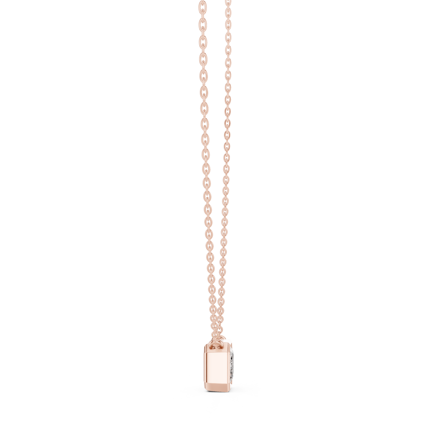 2.50 Carat Emerald Cut Lab Diamond Bezel Set Pendant