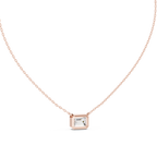 2.50 Carat Emerald Cut Lab Diamond Bezel Set Pendant