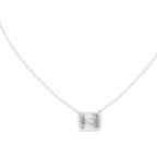 2.50 Carat Emerald Cut Lab Diamond Bezel Set Pendant