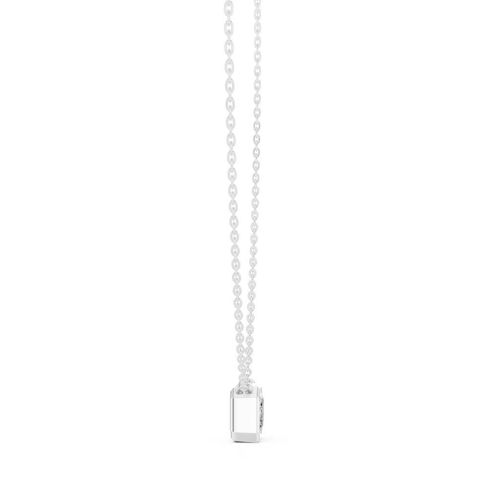 2.50 Carat Emerald Cut Lab Diamond Bezel Set Pendant