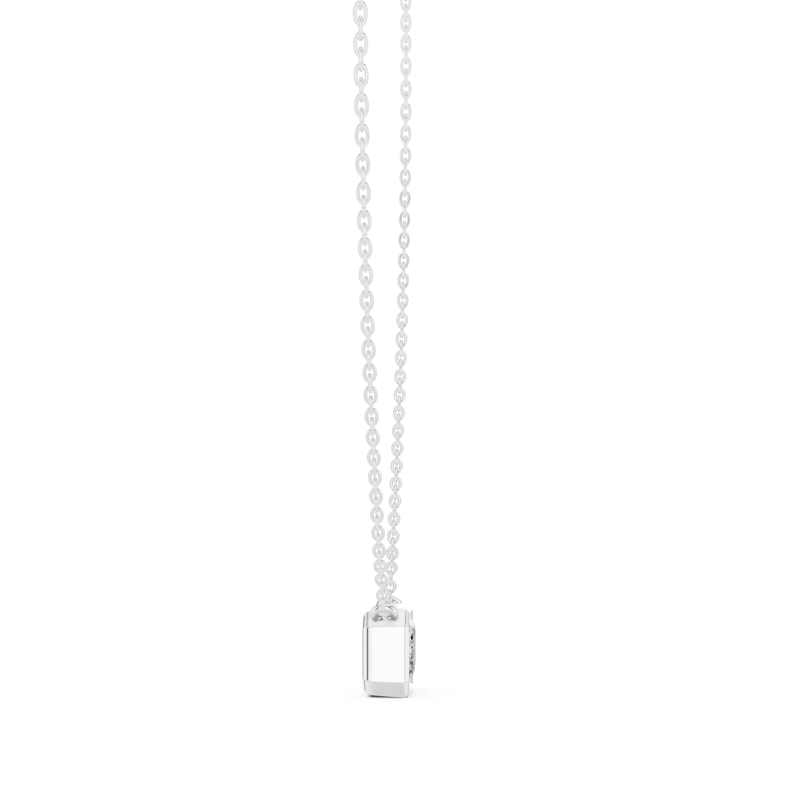 2.50 Carat Emerald Cut Lab Diamond Bezel Set Pendant