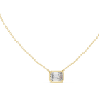 2.50 Carat Emerald Cut Lab Diamond Bezel Set Pendant
