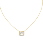 2.50 Carat Emerald Cut Lab Diamond Bezel Set Pendant