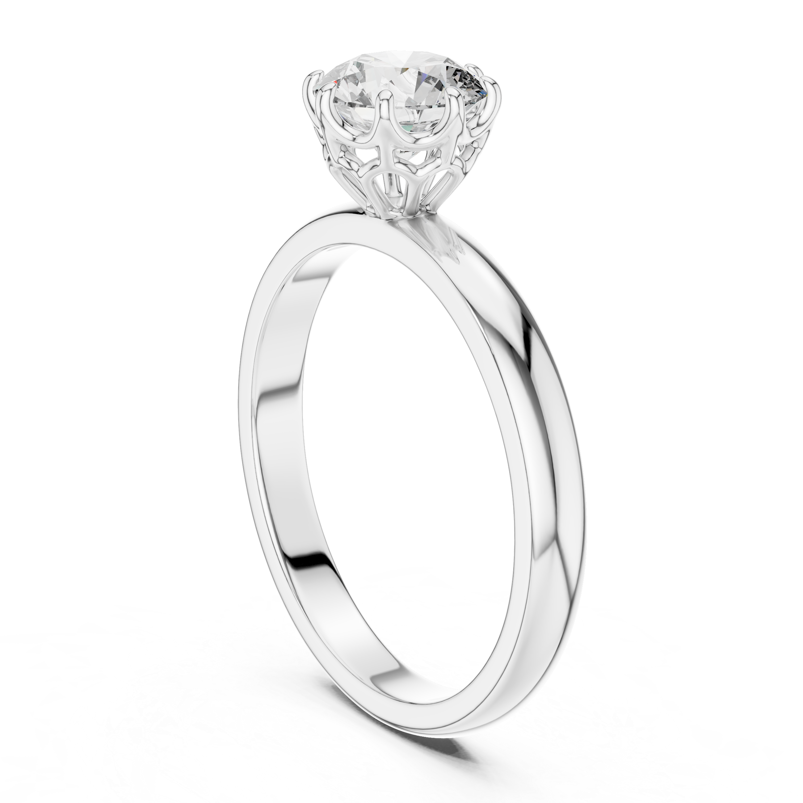 Round Shape Lab Grown Diamond Solitaire Ring