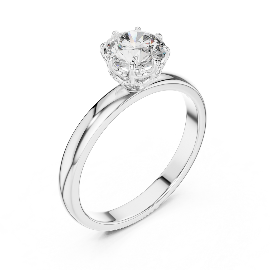 Round Shape Lab Grown Diamond Solitaire Ring