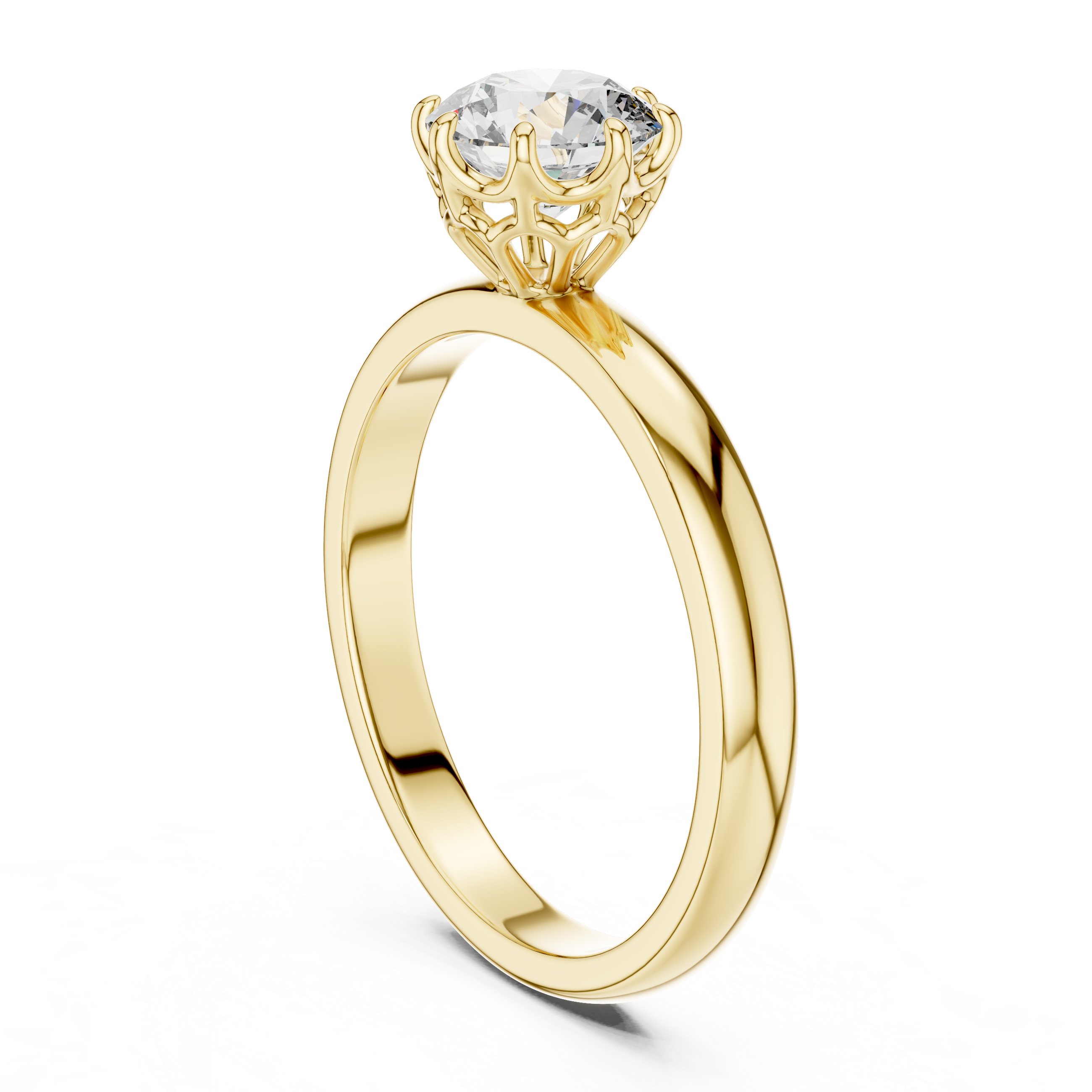 Round Shape Lab Grown Diamond Solitaire Ring